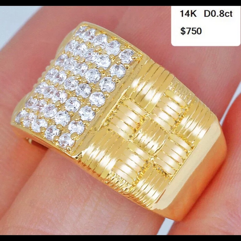 0.8Ct Yellow Gold Finish Round Diamond Ring RR70-1